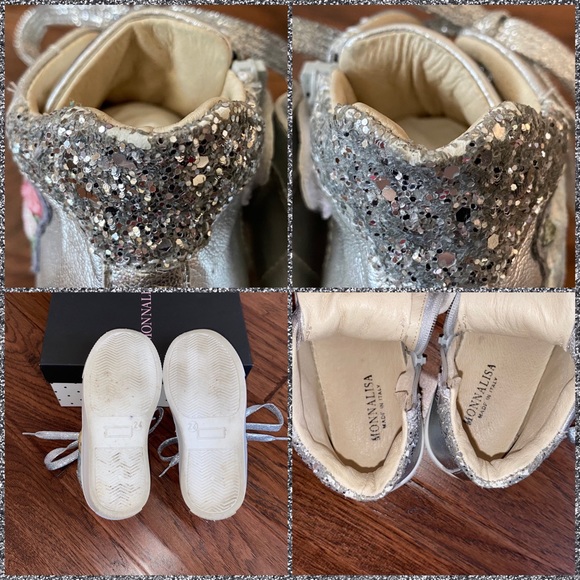 ‪Monnalisa‬ Floral Appliqued Sneakers. Size 24 EU. - Picture 11 of 13